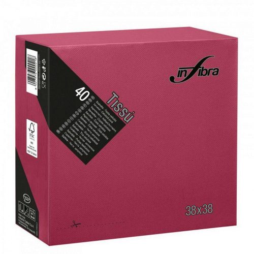 Infibra Szalvéta 38x38cm Bordó 2 réteg 40 lap/csomag