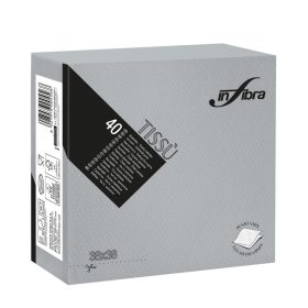 Infibra Szalvéta 38x38cm Szürke 2 réteg 40 lap/csomag