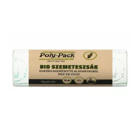   Kukoricakeményítő alapú (EN13432) PLA zsák 450x450x0,018mm, 10L, 10 darab/tekercs