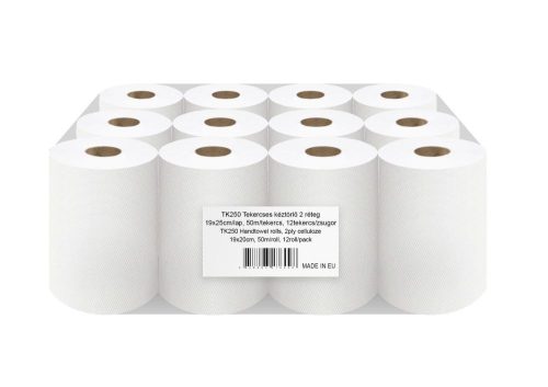 Alpha Mini tekercses kéztörlő 2 réteg 50m cellulóz 12 tekercs/zsugor