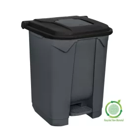   Planet Szelektív hulladékgyűjtő konténer, műanyag, pedálos, antracit, fekete, 50L