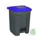 Planet Szelektív hulladékgyűjtő konténer, műanyag, pedálos, antracit, kék, 50L