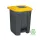 Planet Szelektív hulladékgyűjtő konténer, műanyag, pedálos, antracit, sárga, 50L