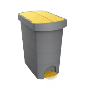   Planet Pelikán Slim pedálos szemetes eco antracit színű, sárga fedéllel 60L