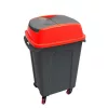 Planet Hippo Billenős Szelektív hulladékgyűjtő szemetes, műanyag, antracit/piros, 70L