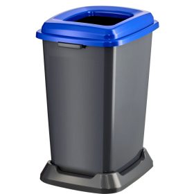  Planet Szelektív hulladékgyűjtő konténer, műanyag, nyitott fedeles, kék, 50L
