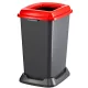 Planet Szelektív hulladékgyűjtő konténer, műanyag, nyitott fedeles, piros, 50L