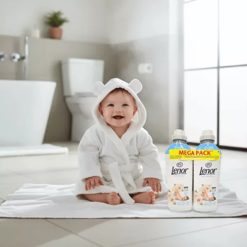 Lenor öblítő Sensitive Cotton Fresh Hypoallergén - 2x987 ml MEGAPACK