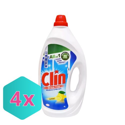Clin ablaktisztító, csíkmentes 4L lemon KARTON - 4 db