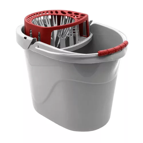 Multi mop ovális vödör 13 liter + csavaró szürke-bordó színben