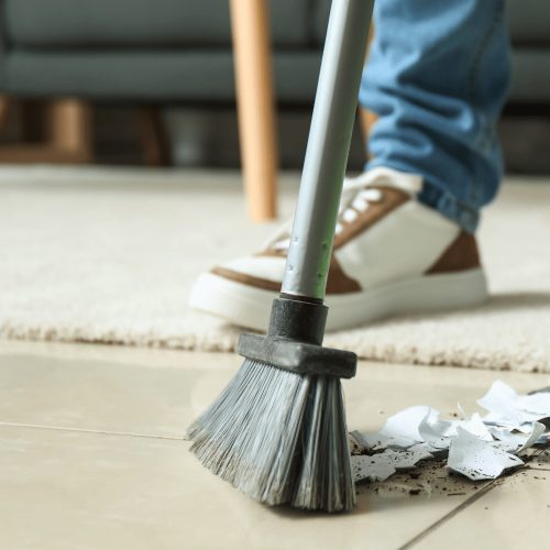 Nyeles billenős lapát + seprű szett kék-fekete