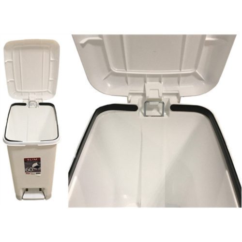 Szemetes pedálos Slim FEHÉR 60L, Slim