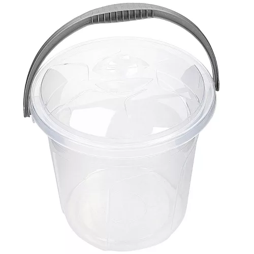 Poly Time átlátszó műanyag vödör 10L, levehető fedéllel