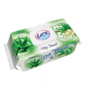   Lara Nedves Törlőkendő, alkoholmentes, parabénmentes, Aloe Vera illatú 120db