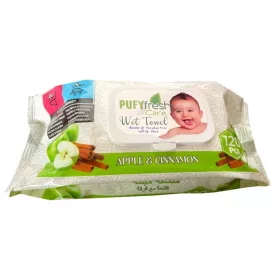 Pufy Fresh nedves törlőkendő 120db/csg apple & cinnamon