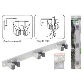 Fali eszköz/nyéltartó 4 befogóval falra szerelhető