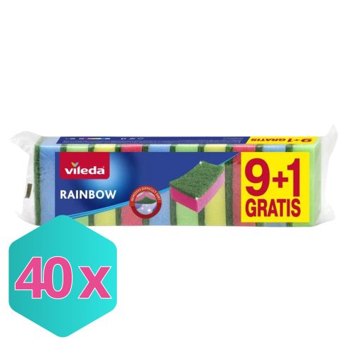 Vileda mosogatószivacs Rainbow 9+1db/csg KARTON 40 csomag