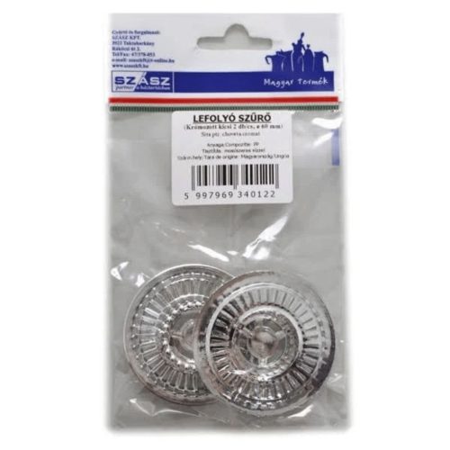 Lefolyószűrő króm kicsi KARTON - 2 db