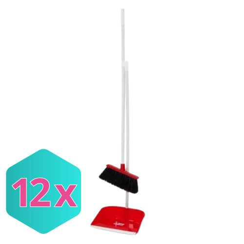 Lapát hosszúnyelű+seprű piros, kék KARTON - 12csg