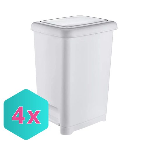 Szemetes pedálos Slim FEHÉR 60L, Slim KARTON - 4db