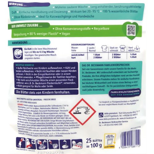 Dr. Beckmann Magic Leaves universal mosókendő 25db