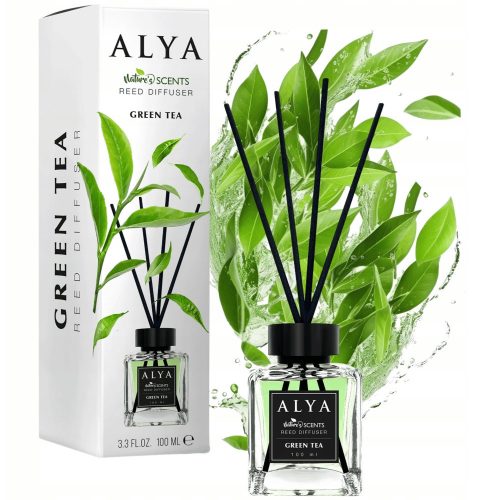 Alya Nature's Scent Reed diffuser pálcikás illatosító Green tea illat 100 ml