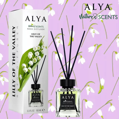 Alya Nature's Scent Reed diffuser pálcikás illatosító Lilly of the valley illat 100 ml