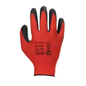 MERCATOR tech red+black latex mártott kesztyű XXL