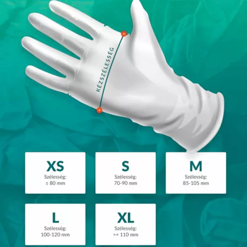 MERCATOR Santex powdered latex púderes vizsgálókesztyű XL
