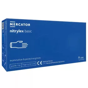   MERCATOR NITRYLEX BASIC A100 BLUE - nitril púdermentes kék vizsgálókesztyű L