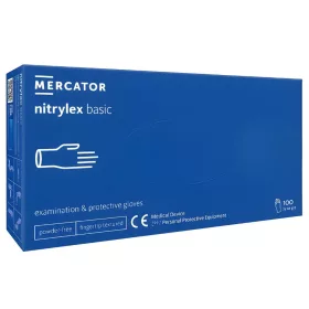   MERCATOR NITRYLEX BASIC A100 BLUE - nitril púdermentes kék vizsgálókesztyű XL