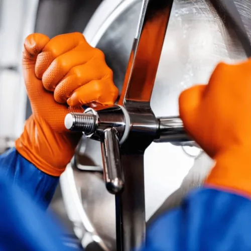 MERCATOR gogrip (orange)nitril védőkesztyű narancs púdermentes,gyémánt textúrált M,50 db/doboz