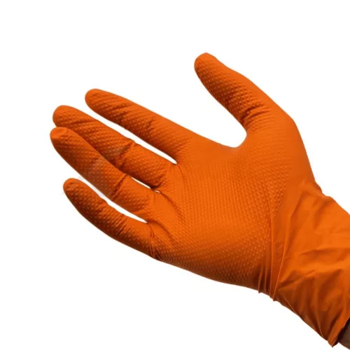 MERCATOR gogrip (orange)nitril védőkesztyű narancs púdermentes,gyémánt textúrált XL,50 db/doboz