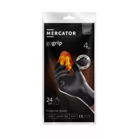   MERCATOR gogrip black a'4 nitril védőkesztyű fekete púdermentes, gyémánt txt 4 db-os kiszerelés XXL