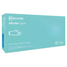   MERCATOR Nitrylex green nitril púdermentes mentazöld vizsgálókesztyű M