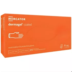   MERCATOR Dermagel coated kopolimeres latex púdermentes vizsgálókesztyű  S, 100db/doboz