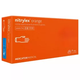   MERCATOR Nitrylex narancs nitril púdermentes vizsgálókesztyű L, 100db/doboz