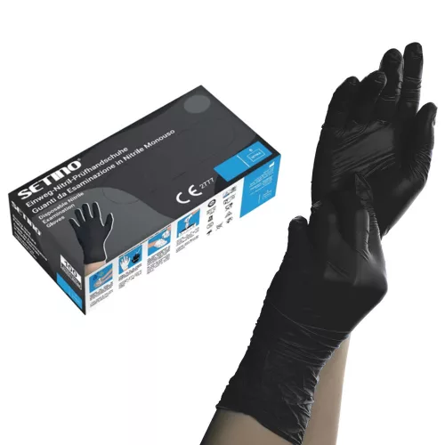 SETINO Nitril gumikesztyű - 3.5g M 100pcs Fekete