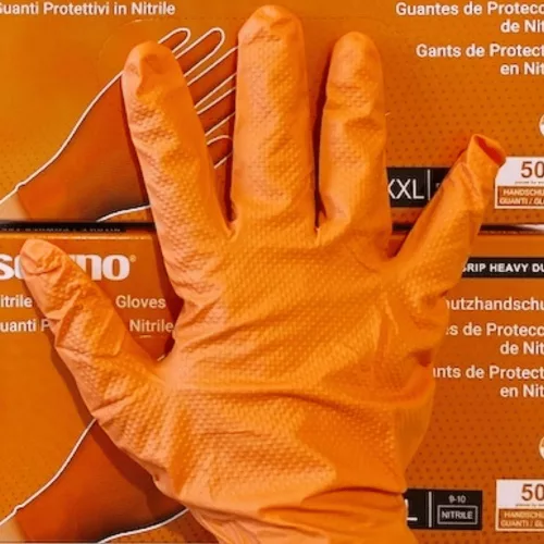SETINO Nitril gumikesztyű - 8.5g XL 50pcs Narancssárga, ERŐSÍTETT