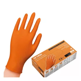   SETINO Nitril gumikesztyű - 8.5g XXL 50pcs Narancssárga, ERŐSÍTETT