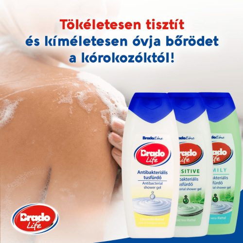 BradoLife Antibakteriális tusfürdő Family 400ml Aloe Vera