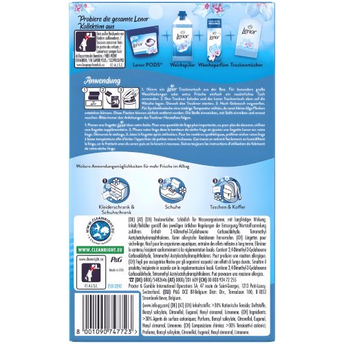 Lenor illatosító kendő szárítógépbe és szekrénybe 34db/csg - Aprilfrisch