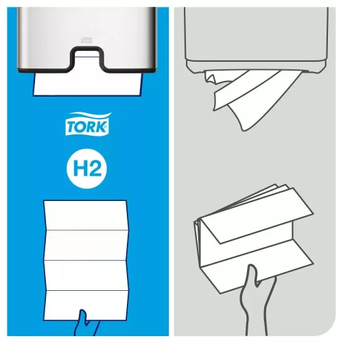 Tork kéztörlő tömörített H2 Soft Multifold "XPRESS" Premium, 2r., 170lap/csg, 12csg/karton