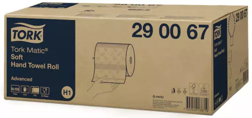 Tork kéztörlő H1 Matic tekercses Advanced, 2r., fehér, mintás, 150m/tek, 6tek/karton, 28 karton/raklap (régi cikkszám: 290067)