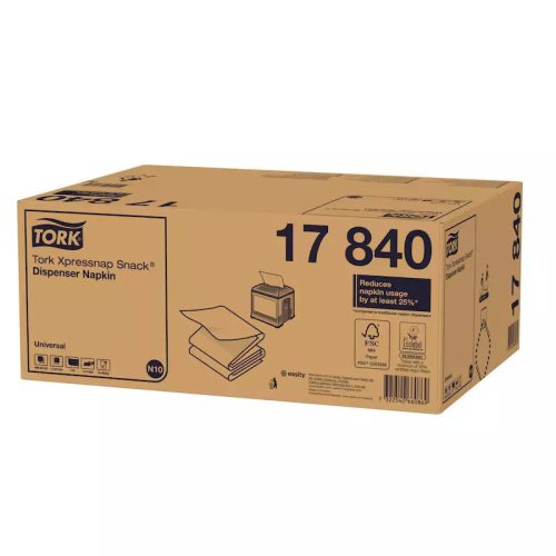 Tork szalvéta adagolós "Xpressnap Snack" N10 Universal fehér, 1r., 1/4, 21,3X21,4cm, 1125db/csg, 9000db/karton