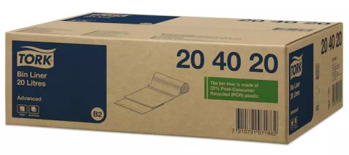 Tork hulladékgyűjtő zsák, 20 literes B2 - 100 db/csg, 10csg/karton