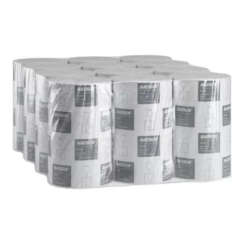 Katrin kéztörlő tekercses Plus S2 2r., fehér, 60m/tek, 12tek/karton, 40karton/raklap