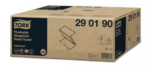 Tork kéztörlő H3 Z hajtogatású, toalettbe dobható Advanced extra fehér - 2r, 250 lap/csg, 15 csg/karton