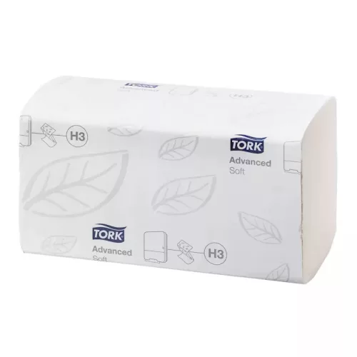 Tork kéztörlő H3 Z hajtogatású, toalettbe dobható Advanced extra fehér - 2r, 250 lap/csg, 15 csg/karton
