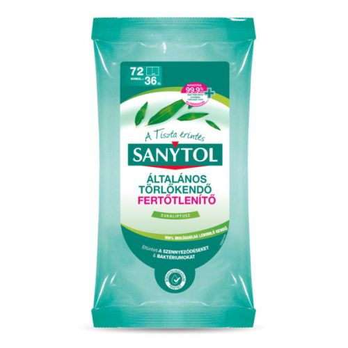 Sanytol fertőtlenítő tisztító kendő 72db/csg